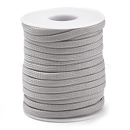 Polyester Cords, Light Grey, 4mm, about 15yards/roll(OCOR-Q047-02C)