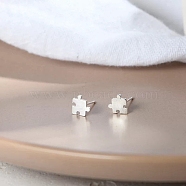 Alloy Earrings for Women, with 925 Sterling Silver Pin, Playing Theme, 10mm(FS-WG98937-07)