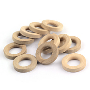 Unfinished Wood Linking Rings, Natural Wooden Ring, Ring, Navajo White, 20x4mm(X-WOOD-S664-01)