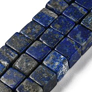 Natural Lapis Lazuli Beads Strands, Cube, 6~6.5x6~6.5x6~6.5mm, Hole: 1.2mm, about 63~64pcs/strand, 15''~15.16''(38.1~38.5cm)(G-Q1008-B07)