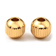 201 Stainless Steel Beads, Round with Vertical Stripes, Golden, 8x7mm, Hole: 3mm(STAS-G133-11G)