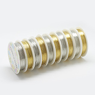 Round Copper Jewelry Wire, Mixed Color, 26 Gauge, 0.4mm, about 49.21 Feet(15m)/roll(CW0.4mm018)
