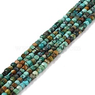 Natural HuBei Turquoise Beads Strands, Faceted, Cube, 2x2x2mm, Hole: 0.6mm, about 188pcs/strand, 15.47 inch(39.3cm)(G-K315-A04)