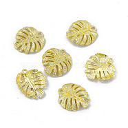 Rack Plating Alloy Pendants, Monstera Leaf Charm, Light Gold, 21.5x19x3.5mm, Hole: 1.6mm(PALLOY-I216-16LG)