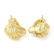 Rack Plating Brass Pendants,  Lead Free & Cadmium Free, Long-Lasting Plated, Hand Charm, Real 18K Gold Plated, 15x13x7mm, Hole: 1.4mm(KK-C030-25G)
