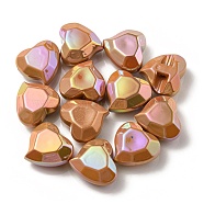 UV Plating Rainbow Iridescent Acrylic Beads, Heart, Sandy Brown, 22x23x13mm, Hole: 3.5mm(OACR-P010-03B)