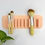 Silicone Wall Mounted Cosmetic Brush Storage Stands, for Makeup Brush Holder, PeachPuff, 0.7x2.05x0.25cm(FAMI-PW0001-35A)
