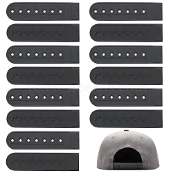 PE Plastic 7 Holes Hats Replacement Fasteners Buckle, Strap Extender, Baseball Cap Cowboy Hat Snap Strap Clip, Black, 81x20x4mm, Hole: 2.6mm, 48 Sets/box(FIND-BC0003-50)