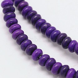 Dyed Synthetical Turquoise Rondelle Bead Strand, Purple, 6x4mm, Hole: 1mm, about 95pcs/srtand, 15.7 inch(G-P083-6mm-84G)
