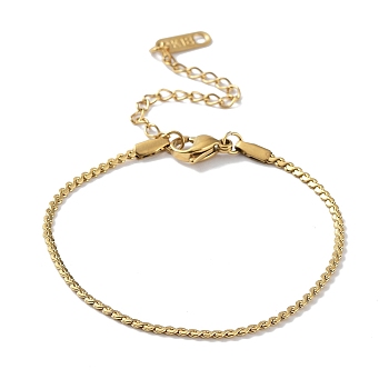 316 Surgical Stainless Steel Serpentine Chain Bracelet, Golden, 6 inch(15.1cm)