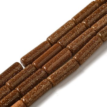 Synthetic Goldstone Beads Strands, Column, 13.5~14x4~4.5mm, Hole: 1.2mm, about 28pcs/strand, 15.16''(38.5cm)