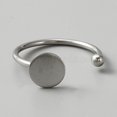 10Pcs 304 Stainless Steel Open Cuff Rings Findings(DIY-WH0410-55P)-2