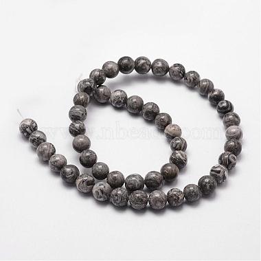 Natural Map Stone/Picasso Stone/Picasso Jasper Bead Strands(G-D840-60-10mm)-2