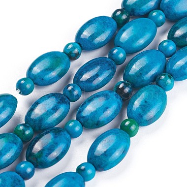 11mm DeepSkyBlue Oval Chrysocolla Beads