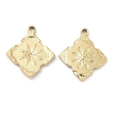 Real 18K Gold Plated Rhombus 316L Surgical Stainless Steel Pendants
