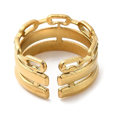 304 anillos abiertos ovalados huecos de acero inoxidable para mujer(RJEW-D012-01G)-3