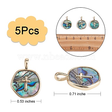 5Pcs Natural Abalone Shell/Paua Shell Pendants(KK-SZ0002-38B)-2