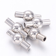 Brass Magnetic Clasps, Nickel Free, Lantern, Platinum, 13x6mm, Hole: 2mm(X-KK-G230-2mm-P-NF)