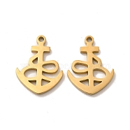 Ion Plating(IP) 304 Stainless Steel Pendants, Anchor Charms, Golden, 17x13x1.4mm, Hole: 1.4mm(STAS-M089-56G)