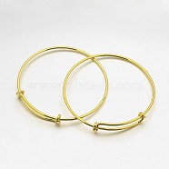 Adjustable Brass Bangles Making, Golden, 2-1/2 inch(64mm)(X-BJEW-E218-01G)