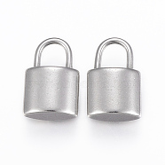 304 Stainless Steel Pendants, Padlock, Stainless Steel Color, 16x10x5mm, Hole: 5x4.5mm(STAS-H416-87P)