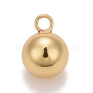 Brass Ball Charms, Round, Cadmium Free & Nickel Free & Lead Free, Long-Lasting Plated, Real 18K Gold Plated, 14x10mm, Hole: 2.5mm(KK-M229-71B-G)