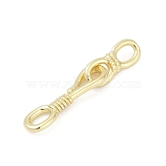 Brass Fold Over Clasps, Real 14K Gold Plated, 27.5mm(KK-Z094-02G)