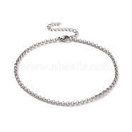 304 Stainless Steel Rolo Chain Bracelet for Men Women, Stainless Steel Color, 9-1/8 inch(23.3cm), Link: 3x1mm(BJEW-E031-06P-07)