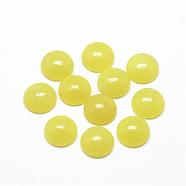 Natural Lemon Jade Cabochons, Dyed, Half Round/Dome, Yellow, 16x6mm(G-R416-16mm-01)