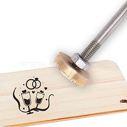 Stamping Embossing Soldering Brass with Stamp, for Cake/Wood, Drink Pattern, 30mm(AJEW-WH0113-15-111)