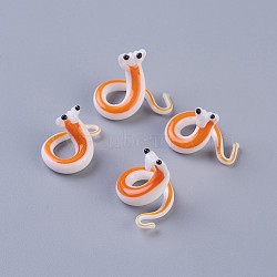 Home Decorations, Handmade Lampwork Display Decorations, Snake, Colorful, 15x18x19mm(LAMP-J084-64)