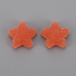 Transparent Clear Epoxy Resin Cabochons, Star, Orange Red, 17.5x18x6mm(X-CRES-R431-02B)