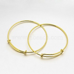 Adjustable Brass Bangles Making, Golden, 2-1/2 inch(64mm)(X-BJEW-E218-01G)