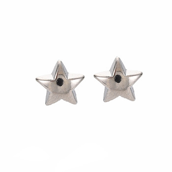 Star Stud Earrings for Women, Cadmium Free & Lead Free, Silver, 9x9.5mm, Pin: 0.6mm