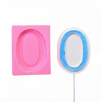 Food Grade Silicone Molds, Fondant Molds, For DIY Cake Decoration, Chocolate, Candy, UV Resin & Epoxy Resin Jewelry Making, Number, Num.0, 93x69x10mm, Inner Diameter: 78x57mm