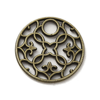 Tibetan Style Alloy Pendants, Cadmium Free & Lead Free, Circled Flower Shape, Antique Bronze, 19.5x1.5mm, Hole: 3.5mm, about 709Pcs/1000G