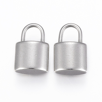 304 Stainless Steel Pendants, Padlock, Stainless Steel Color, 16x10x5mm, Hole: 5x4.5mm