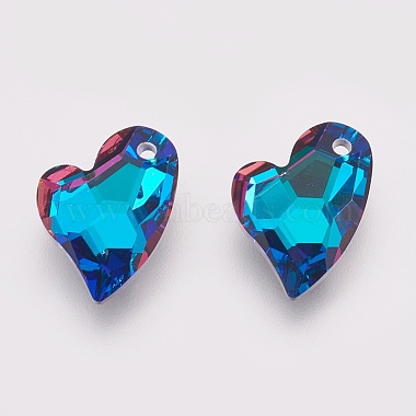 Blue Heart Glass Pendants