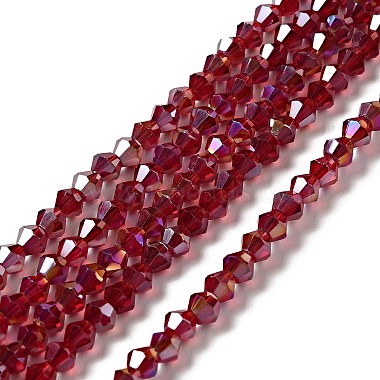 4mm DarkRed Bicone Glass Beads