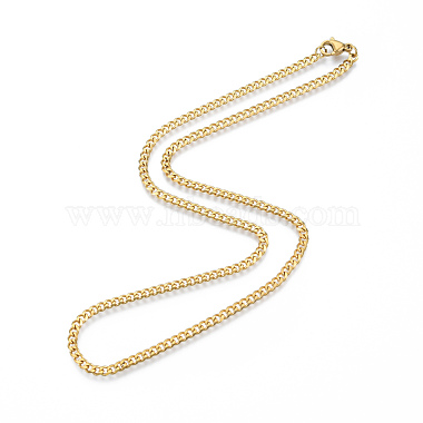 Men's 201 Stainless Steel Cuban Link Chain Necklace(NJEW-N050-A06-3-40G)-3