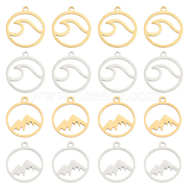 Golden & Stainless Steel Color Ring Stainless Steel Pendants