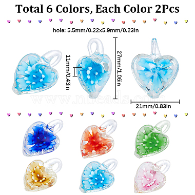 12 piezas 6 colores colgantes de vidrio(GLAA-SC0001-89)-2