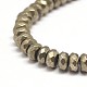 Faceted Rondelle Natural Pyrite Beads Strands(G-I126-11-3x2mm)-3