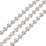 Tarnish Resistant 304 Stainless Steel Flower Link Chains, with Spool, Unwelded, Stainless Steel Color, 6x4x0.6mm, about 32.81 Feet(10m)/Roll(STAS-B041-08P)