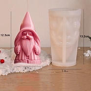 3D Christmas Santa Claus DIY Silicone Statue Candle Molds, Aromatherapy Candle Moulds, Portrait Sculpture Scented Candle Making Molds, White, 7.6x7.8x13.2cm(PW-WG72797-01)