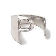 201 Stainless Steel Finger Rings, Letter P, Inner Diameter: 18mm(RJEW-H223-04P-P)