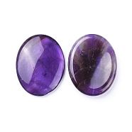 Natural Amethyst Massager, Worry Stones, Oval, Pocket Palm Stones, for Healing Reiki Stress Relief, 45x35x7~8mm(G-K290-09A)