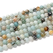 Natural Flower Amazonite Beads Strands, Round, 6mm, about 65 pcs/strand, 15.5 inch(Z26N5018)