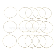 Ion Plating(IP) 316 Surgical Stainless Steel Wine Glass Charms Rings, Hoop Earring Findings, DIY Material for Basketball Wives Hoop Earrings, Real 18K Gold Plated, 20 Gauge, 50x0.8mm(STAS-L214-01G-01G)
