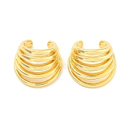 Rack Plating Brass Multi Lines Cuff Earrings, Non Piercing Earrings, Long-Lasting Plated, Lead Free & Cadmium Free, Real 18K Gold Plated, 14x16x13mm(EJEW-A028-53G)